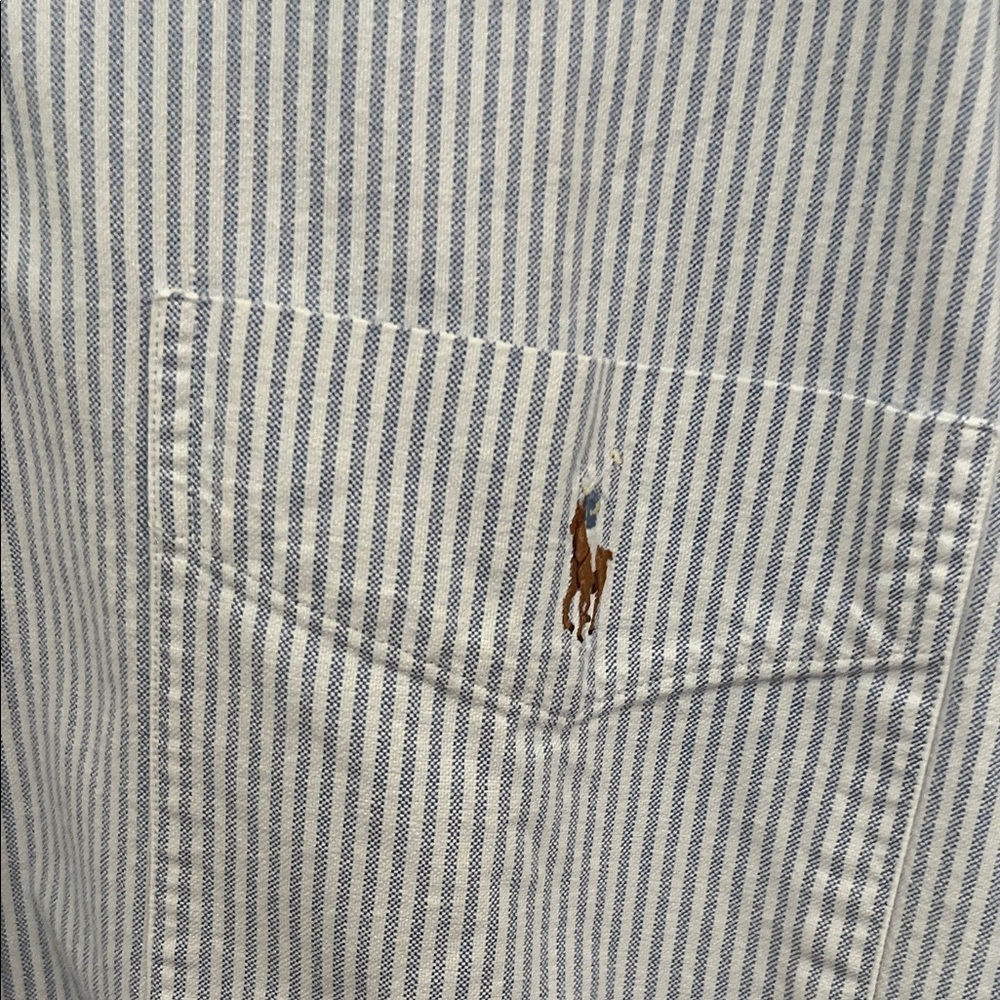 Polo by Ralph Lauren Blue and White Striped Shirt Size XXL - Picture 3 of 6